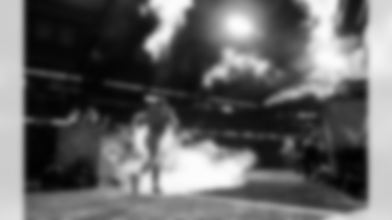 Detroit Lions edge rusher Aidan Hutchinson (97) before an NFL football game against the Green Bay Packers on Thursday, Nov. 27, 2025 in Detroit. (Jeff Nguyen/Detroit Lions via AP)