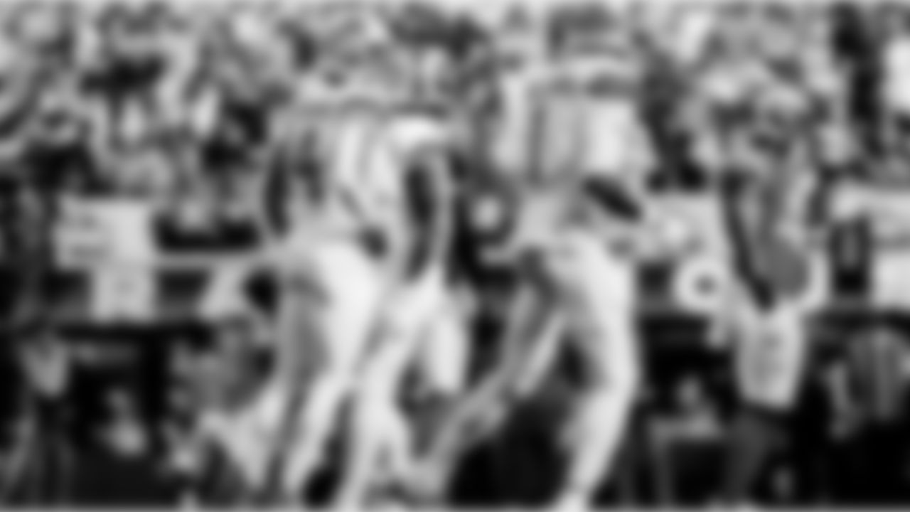 Detroit Lions wide receiver Amon-Ra St. Brown (14), Detroit Lions running back David Montgomery (5) and Detroit Lions wide receiver Jameson Williams (1) celebrate after a touchdown during an NFL football game against the Los Angeles Rams on Sunday, Dec. 14, 2025 in Inglewood, Calif. (Jeff Nguyen/Detroit Lions via AP)