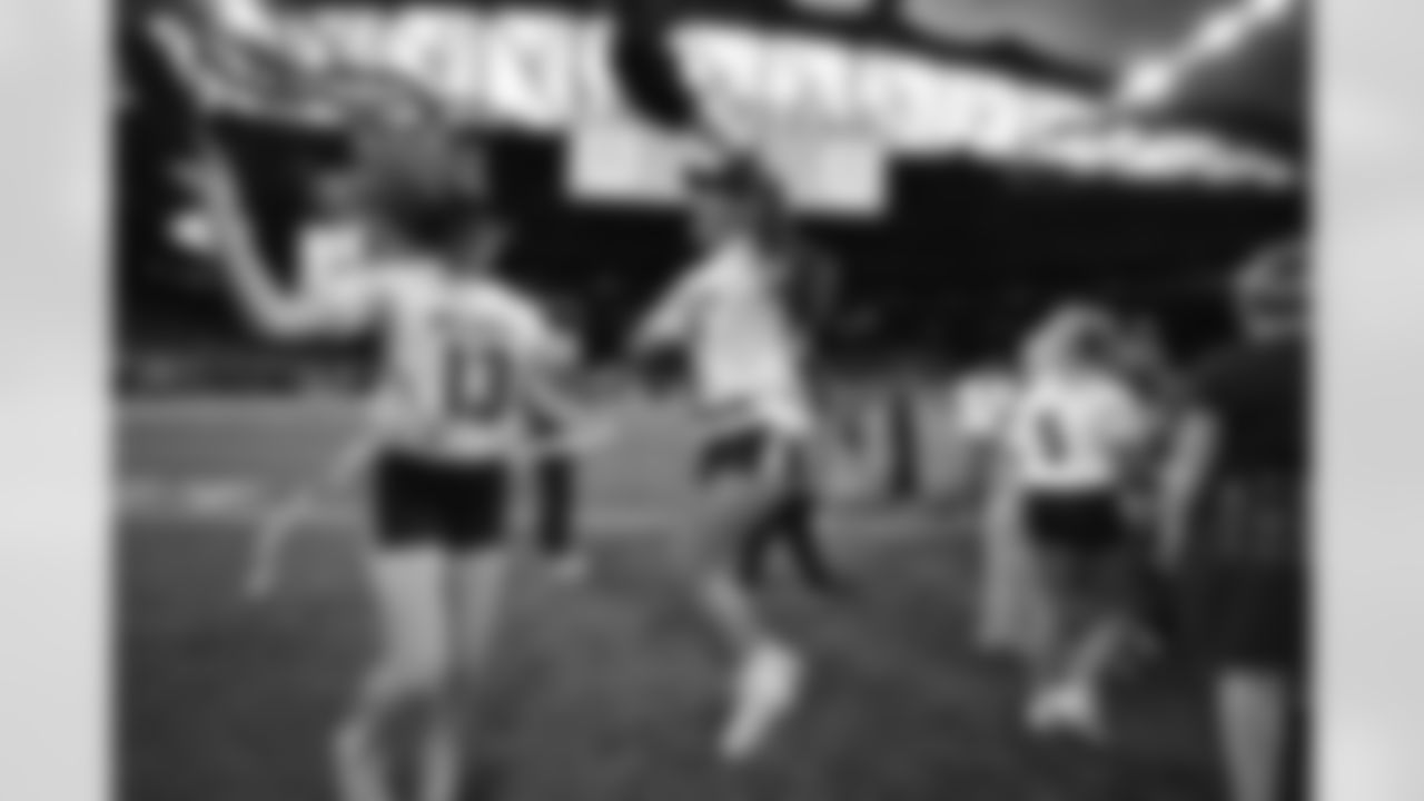 Brighton (#1) v St. Joseph (#6) play in the championship game during the Michigan Girls High School Flag Football state championship at Ford Field on June 1, 2025 in Detroit. (Carl Jones II/Detroit Lions)