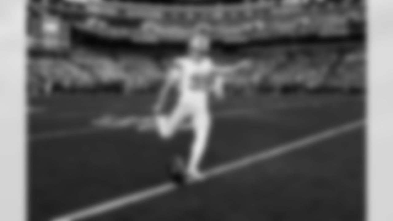 Detroit Lions kicker Jake Bates (39) before an NFL football game against the Washington Commanders on Sunday, Nov. 9, 2025 in Landover, Md. (Jeff Nguyen/Detroit Lions via AP)