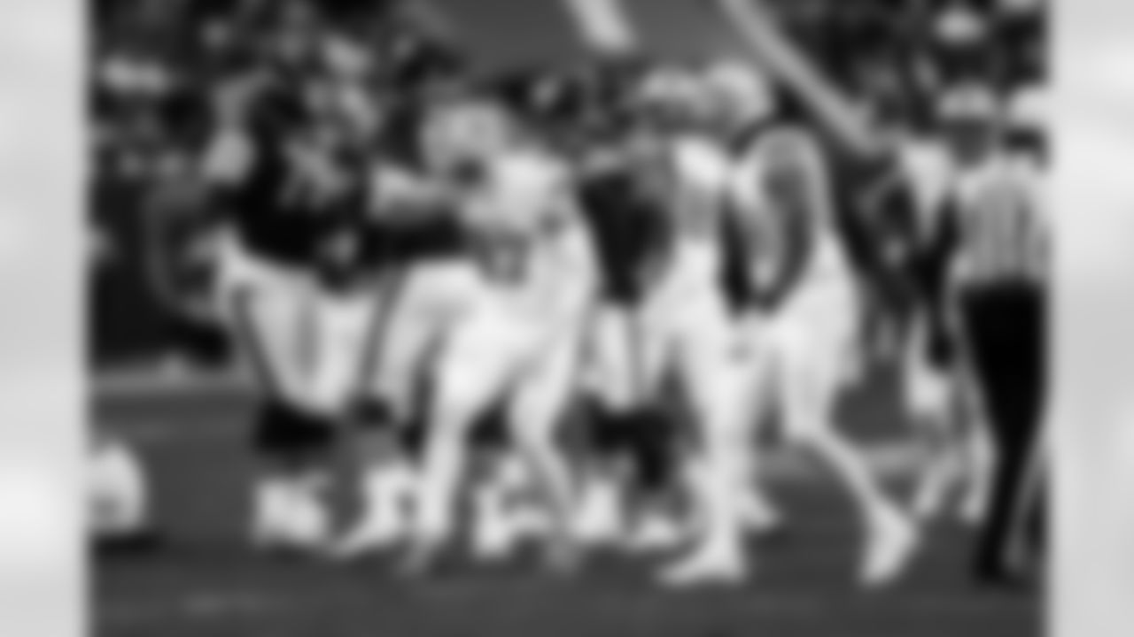 Detroit Lions edge rusher Aidan Hutchinson (97) celebrators after a sack during an NFL football game against the Chicago Bears on Sunday, Jan. 4, 2026 in Chicago. (Jeff Nguyen/Detroit Lions via AP)