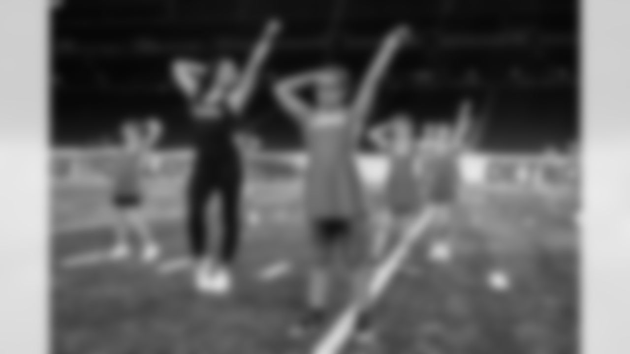 Participants during the junior cheer clinic at Ford Field on Dec. 7, 2025 in Detroit. (Mike Ferdinande/Detroit Lions)