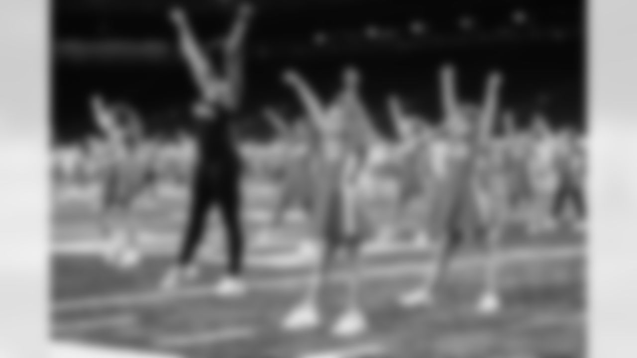 Participants during the junior cheer clinic at Ford Field on Dec. 7, 2025 in Detroit. (Mike Ferdinande/Detroit Lions)