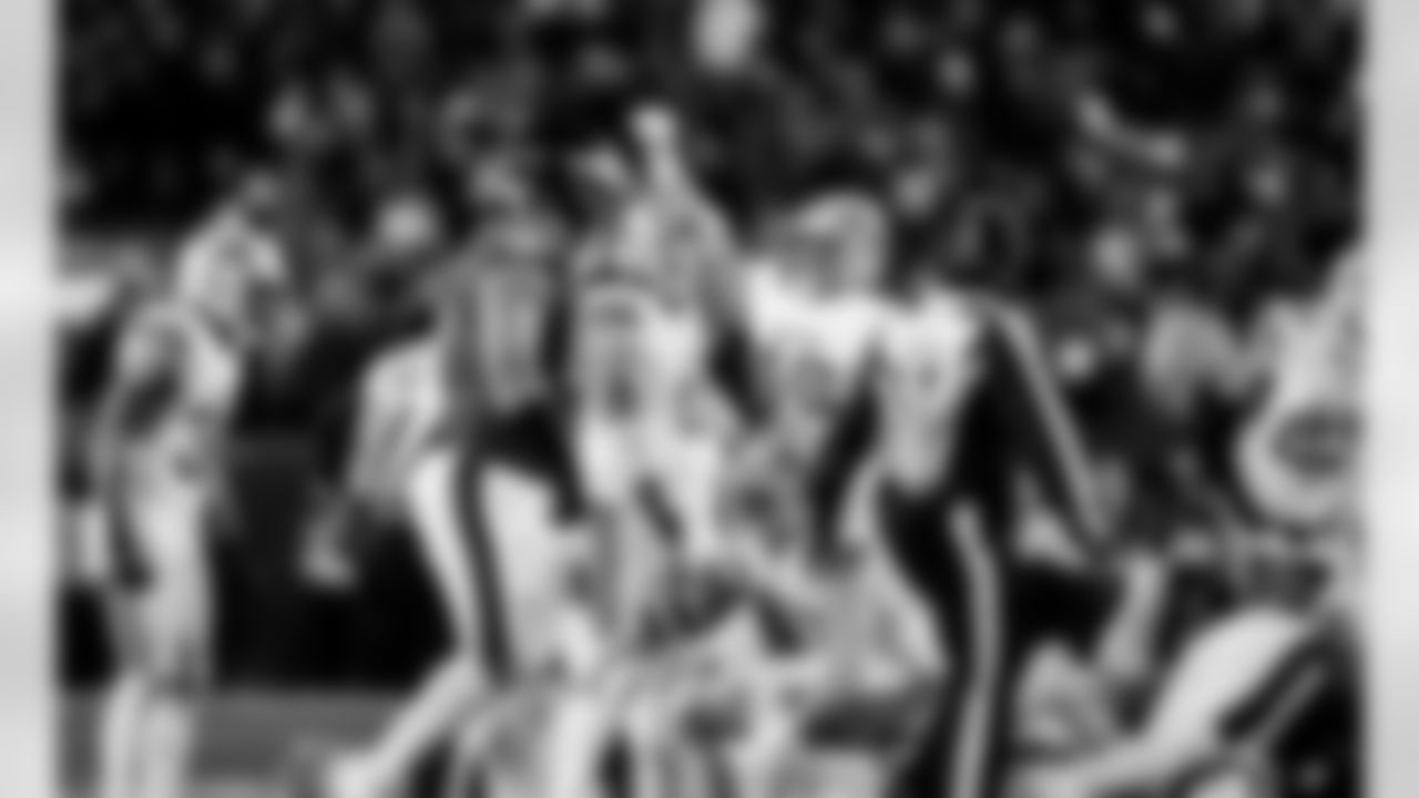 Detroit Lions defensive lineman Roy Lopez (51), Detroit Lions linebacker Trevor Nowaske (53), and Detroit Lions linebacker Jack Campbell (46) during an NFL football game against the Philadelphia Eagles on Sunday, Nov. 16, 2025 in Philadelphia. (Jeff Nguyen/Detroit Lions via AP)