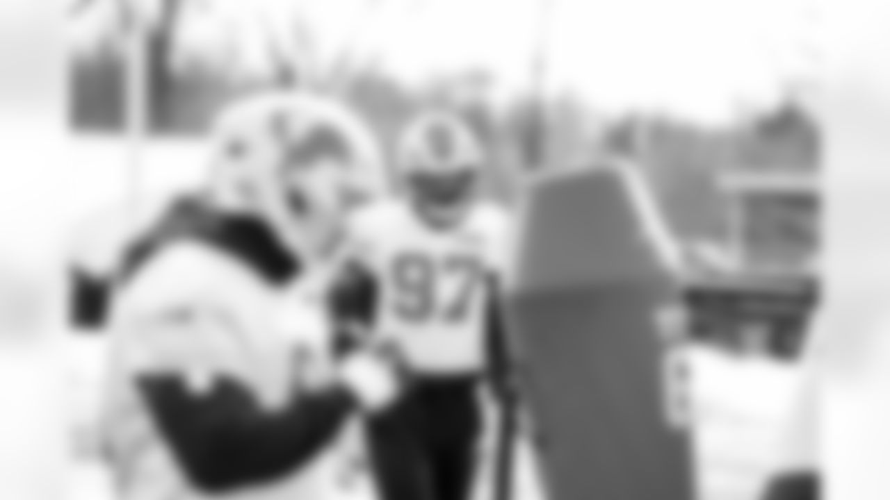 Detroit Lions edge rusher Aidan Hutchinson (97) during practice at the Meijer Performance Center on Jan. 1, 2026 in Allen Park, Mich. (Jeff Nguyen/Detroit Lions)