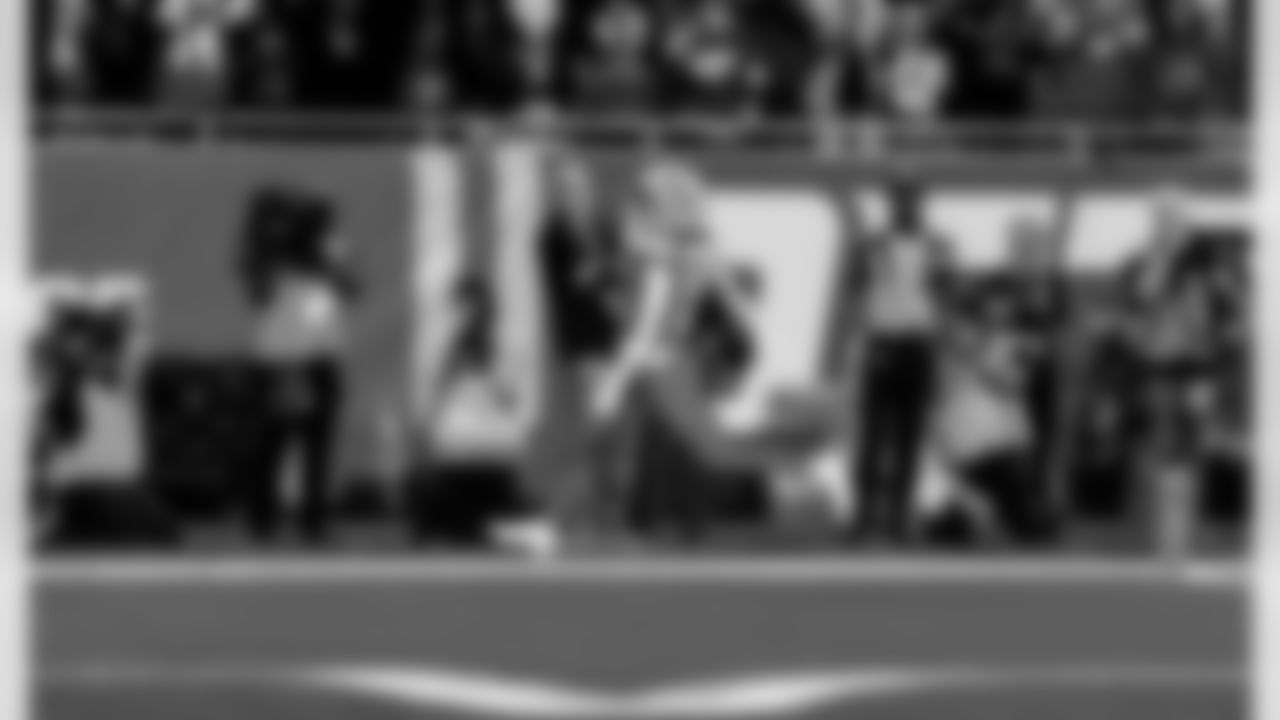 Detroit Lions wide receiver Kalif Raymond (11) scores a touchdown during an NFL football game against the Pittsburgh Steelers on Sunday, Dec. 21, 2025 in Detroit. (Jeff Nguyen/Detroit Lions via AP)