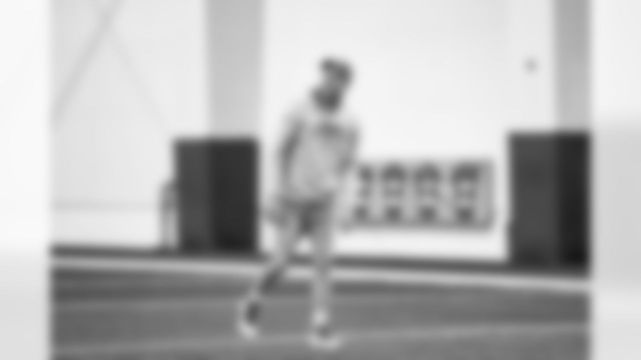 Detroit Lions quarterback Jared Goff (16) during offseason workouts at the Meijer Performance Center on April 24, 2025 in Allen Park, Mich. (Jeff Nguyen/Detroit Lions)