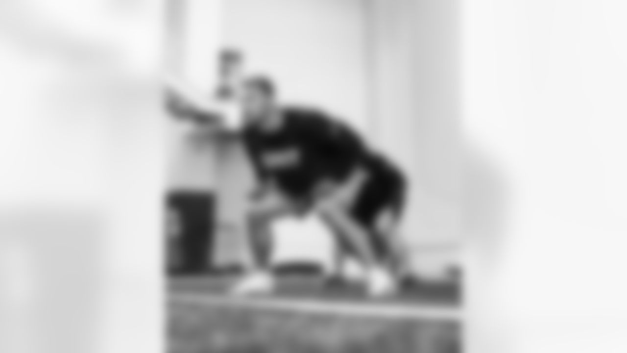 Detroit Lions tight end Brock Wright (89) during offseason workouts at the Meijer Performance Center on May 13, 2025 in Allen Park, Mich. (Jeff Nguyen/Detroit Lions)