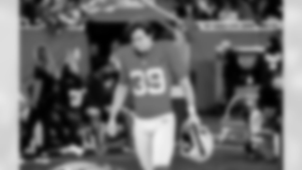 Detroit Lions kicker Jake Bates (39) before an NFL football game against the Green Bay Packers on Thursday, Nov. 27, 2025 in Detroit. (Jeff Nguyen/Detroit Lions via AP)