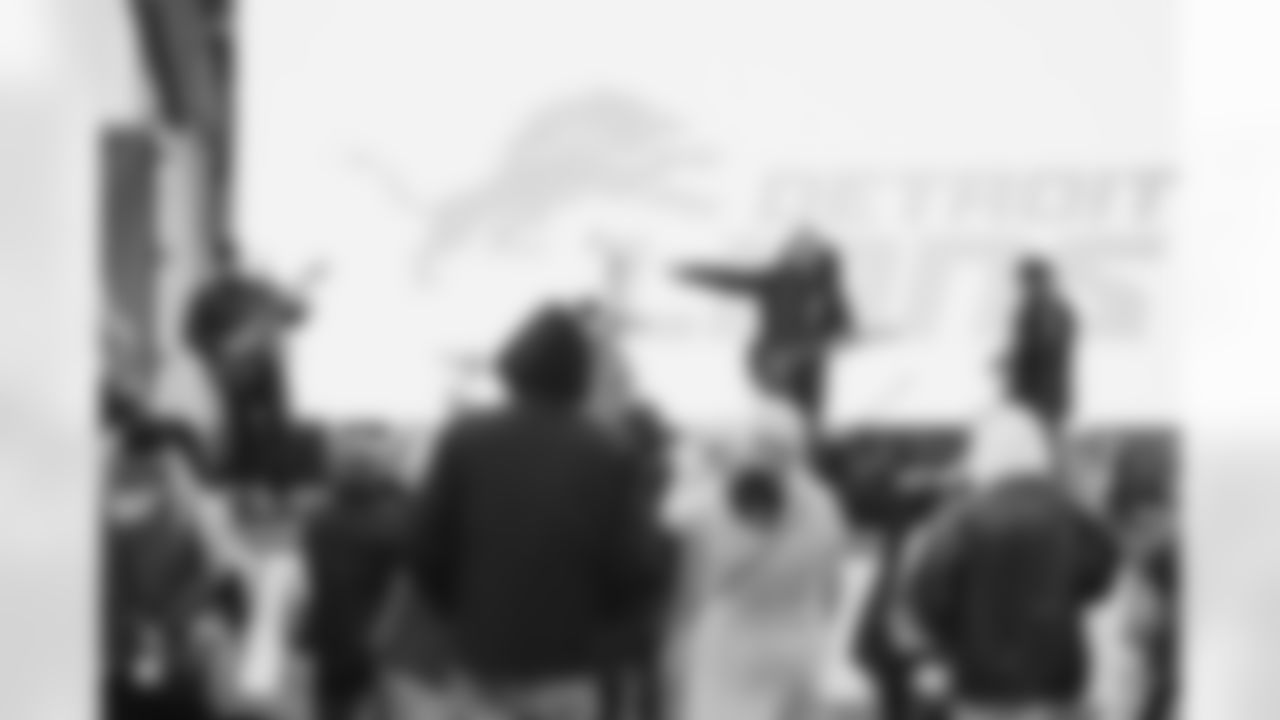 Fans attend a Thanksgiving game watch party on Thursday, Nov. 27, 2025 in Windsor, Canada. (Paul Shrek/Detroit Lions via AP)