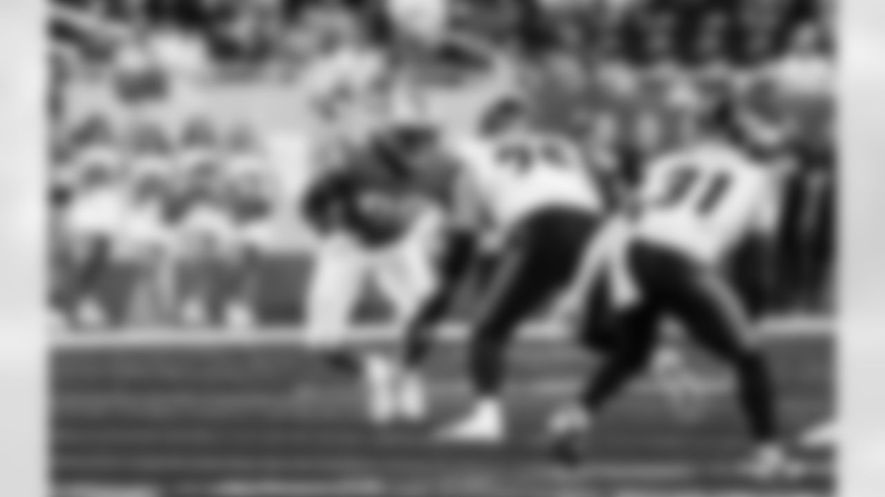 Detroit Lions edge rusher Al-Quadin Muhammad (96) during an NFL football game against the Houston Texans on Saturday, Aug. 23, 2025 in Detroit. (Jeff Nguyen/Detroit Lions via AP)