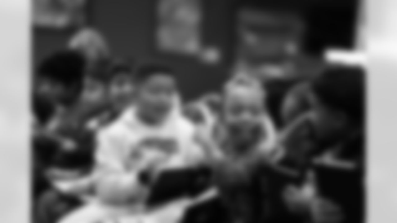 Students waiting for the event to begin during the One Pride Literacy Fest at Ford Field on Oct. 28, 2025 in Detroit. (Steven Stark/Detroit Lions)