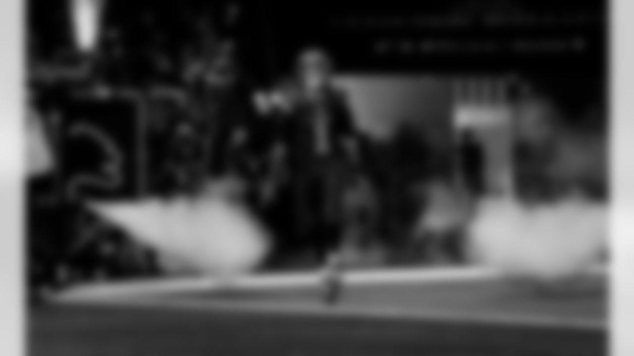 Detroit Lions wide receiver Jameson Williams (1) before an NFL football game against the Tampa Bay Buccaneers on Monday, Oct. 20, 2025 in Detroit. (Jeff Nguyen/Detroit Lions via AP)