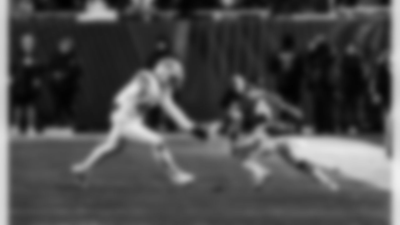 Detroit Lions linebacker Malcolm Rodriguez (44) during an NFL football game against the Chicago Bears on Sunday, Jan. 4, 2026 in Chicago. (Jeff Nguyen/Detroit Lions via AP)