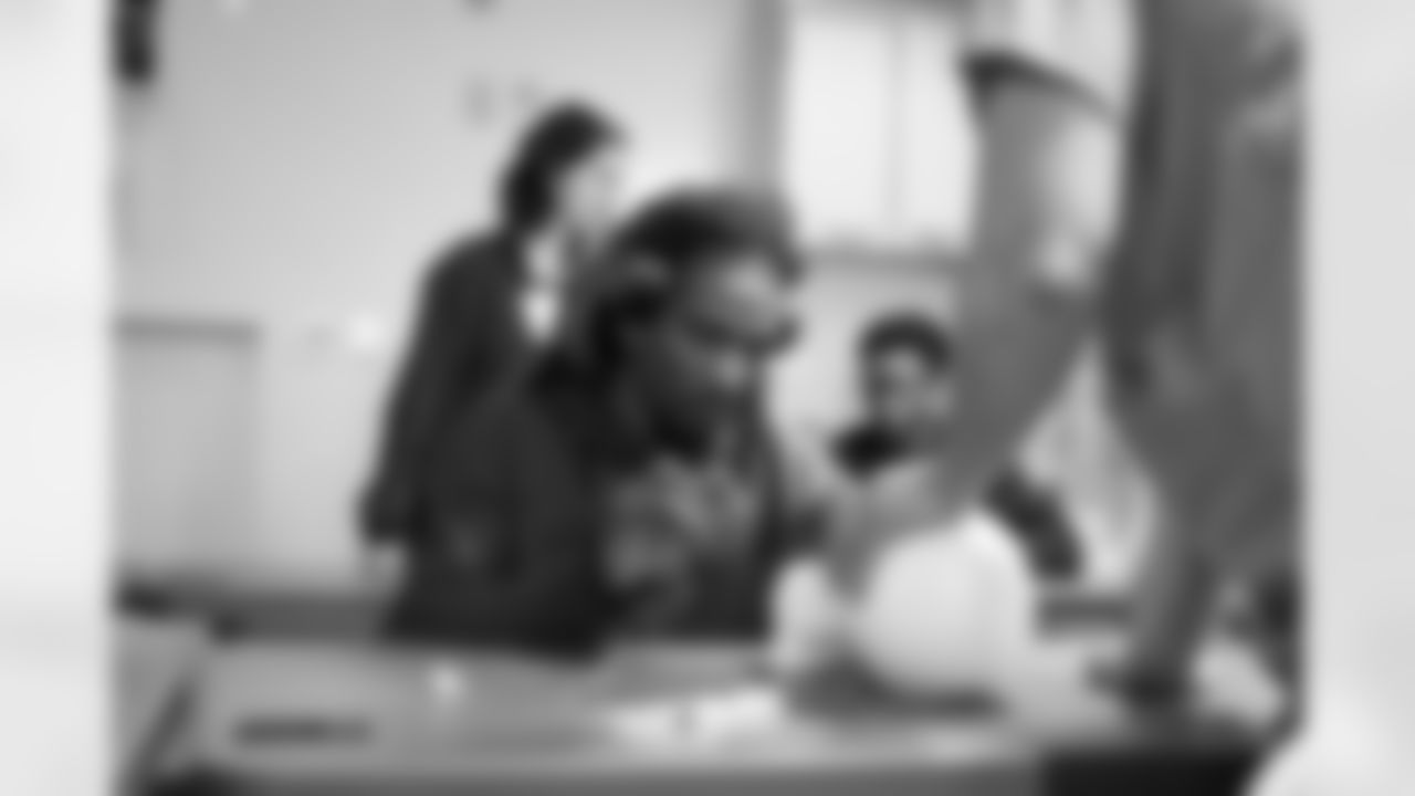 A student participating in an exercise during a Detroit Lions Academy health and wellness field trip at the Henry Ford Health campus on Feb. 27, 2026 in Detroit. (Izzy Rincon/Detroit Lions)