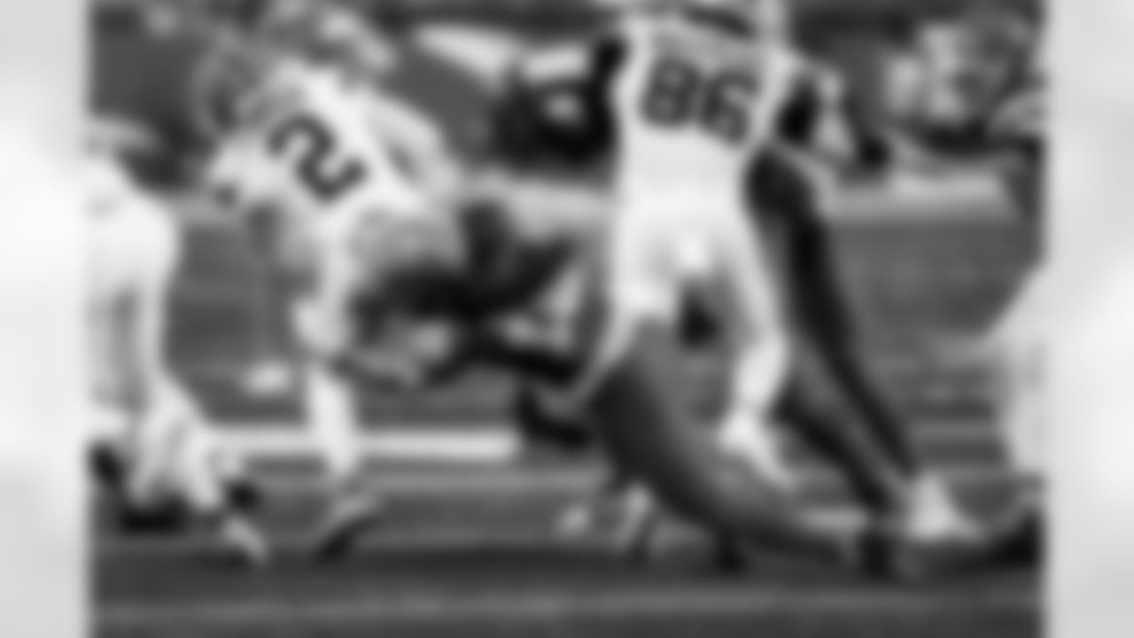 Detroit Lions linebacker Grant Stuard (15) makes a tackle during an NFL football game against the Cleveland Browns on Sunday, Sept. 28, 2025 in Detroit. (Jeff Nguyen/Detroit Lions via AP)