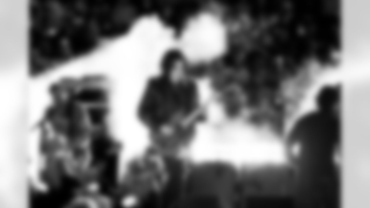 Jack White performs during the Thanksgiving Halftime Show powered by Verizon during an NFL football game against the Green Bay Packers on Thursday, Nov. 27, 2025 in Detroit. (Jeff Nguyen/Detroit Lions via AP)