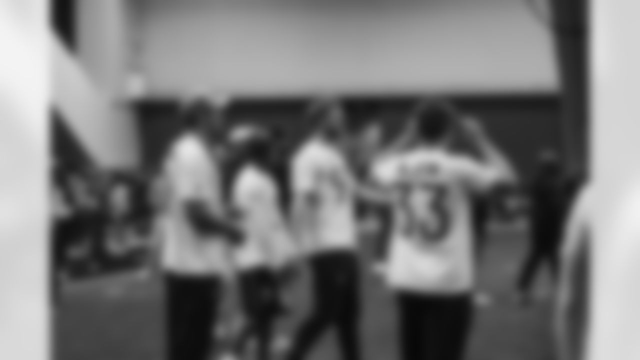 Detroit Lions linebacker Jack Campbell (46, Detroit Lions running back Jahmyr Gibbs (0),  and Detroit Lions edge rusher Aidan Hutchinson (97) at Pro Bowl Games practice on Feb. 1, 2026 in San Francisco, California. (Stuart Zaas/Detroit Lions)