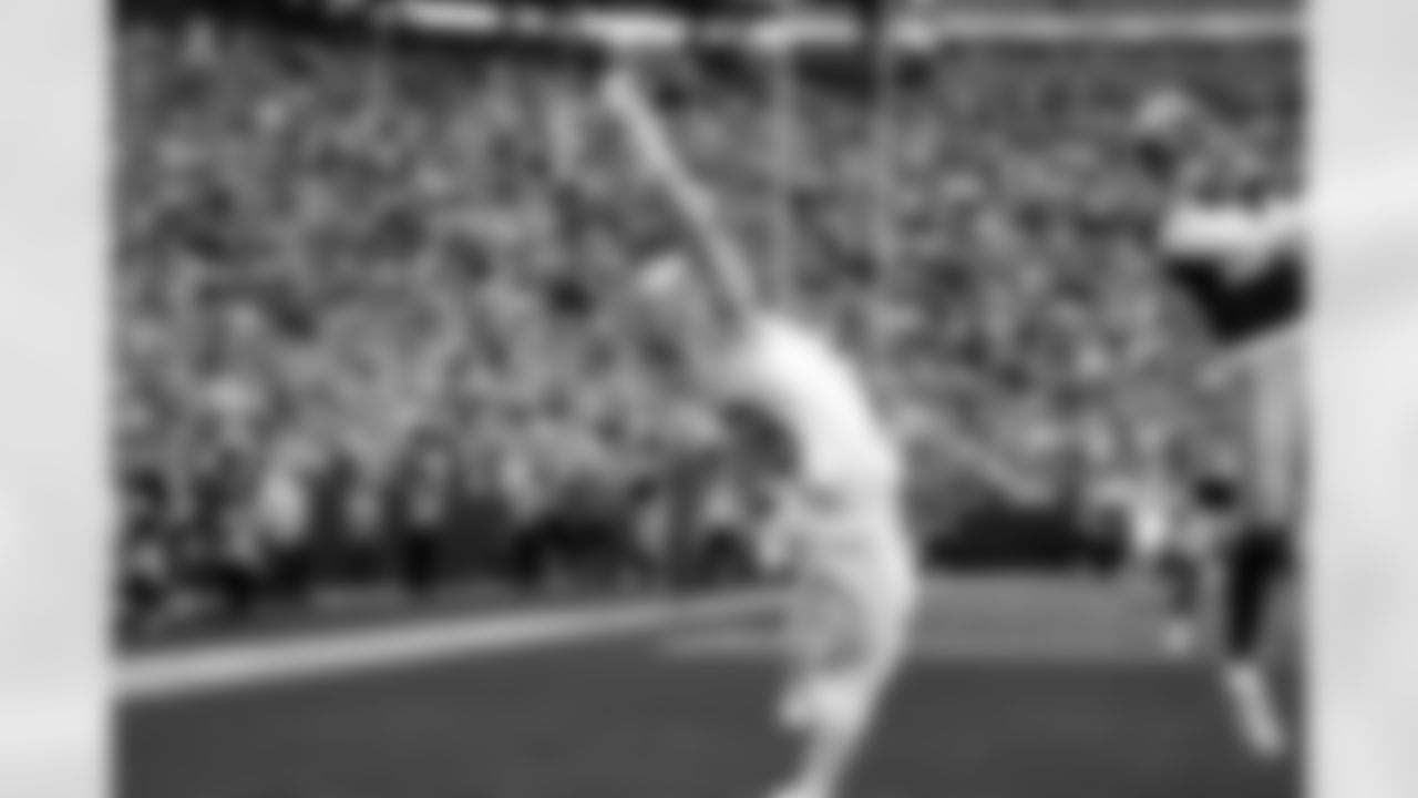 Detroit Lions wide receiver Isaac TeSlaa (18) catches a touchdown pass during an NFL football game against the Green Bay Packers on Sunday, Sept. 7, 2025, in Green Bay, Wis. (Jeff Nguyen/Detroit Lions via AP)