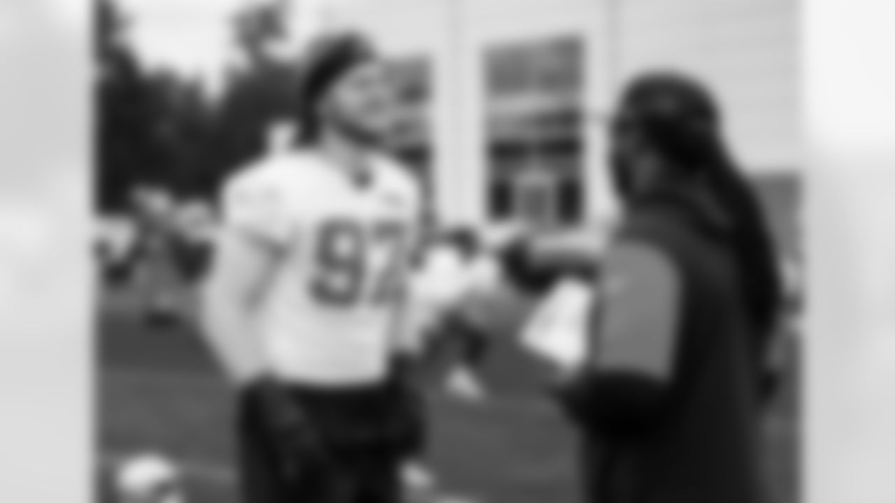 Detroit Lions defensive lineman Aidan Hutchinson (97) during OTAs at the Meijer Performance Center on May 29, 2025 in Allen Park, Mich. (Jeff Nguyen/Detroit Lions)