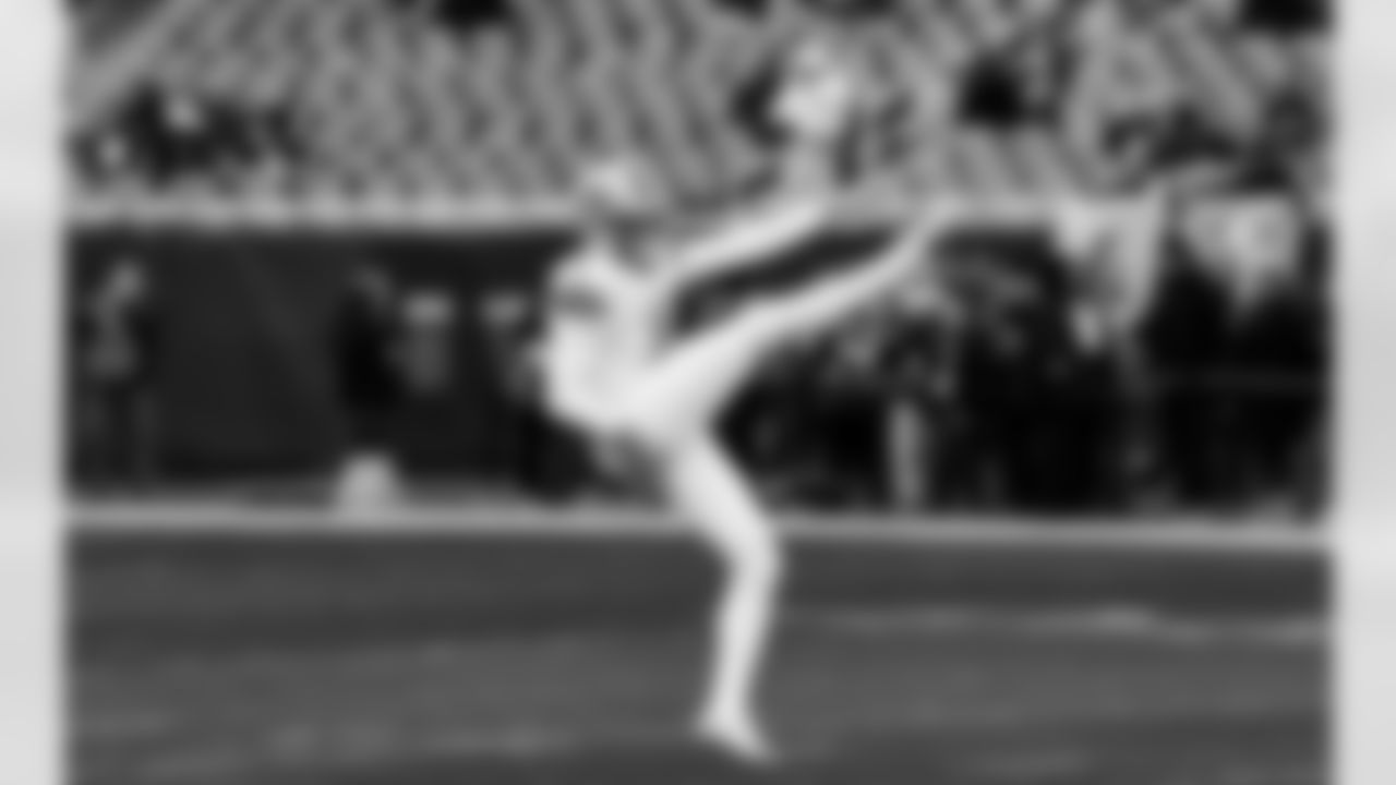 Detroit Lions punter Jack Fox (3) before an NFL football game against the Chicago Bears on Sunday, Jan. 4, 2026 in Chicago. (Jeff Nguyen/Detroit Lions via AP)