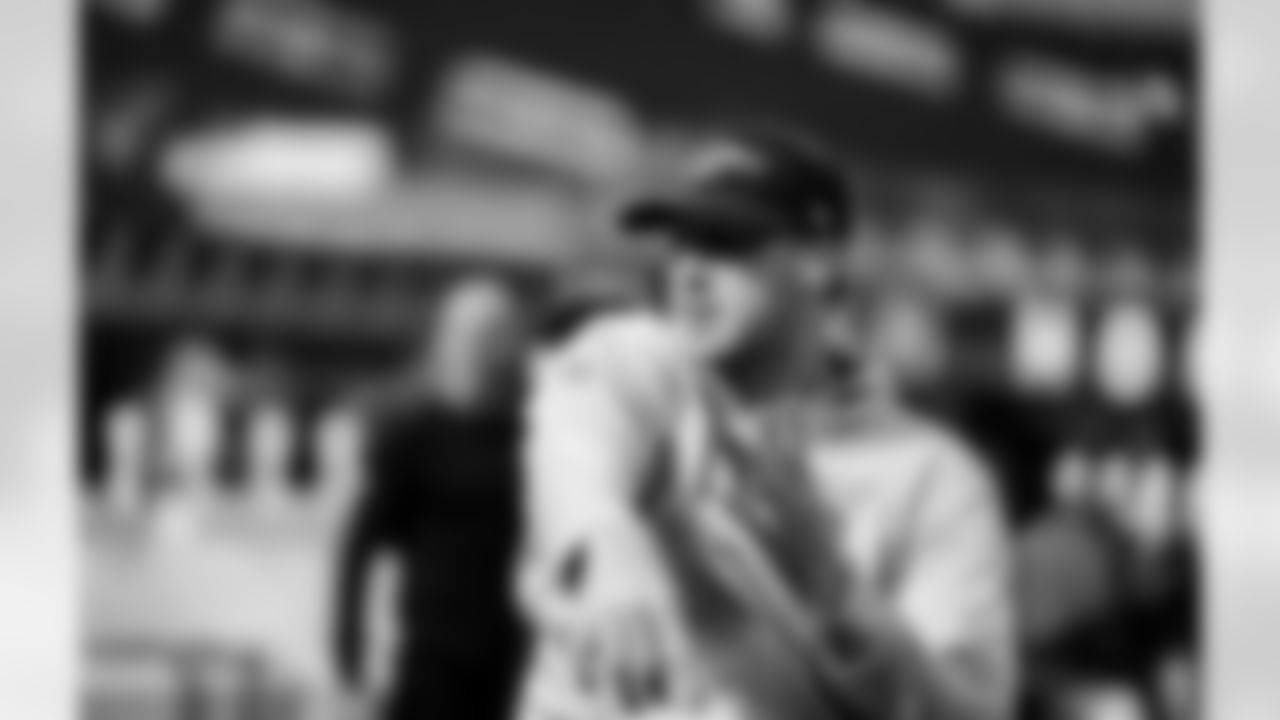 Detroit Lions quarterback Jared Goff (16) before an NFL football game against the Los Angeles Rams on Sunday, Dec. 14, 2025 in Inglewood, Calif. (Jeff Nguyen/Detroit Lions via AP)