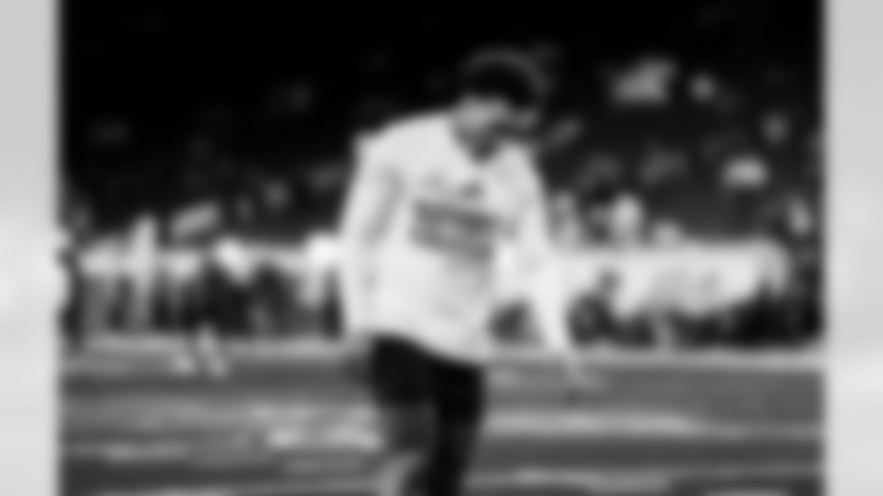 Detroit Lions defensive back Brian Branch (32) before an NFL football game against the Dallas Cowboys on Thursday, Dec. 4, 2025 in Detroit. (Jeff Nguyen/Detroit Lions via AP)