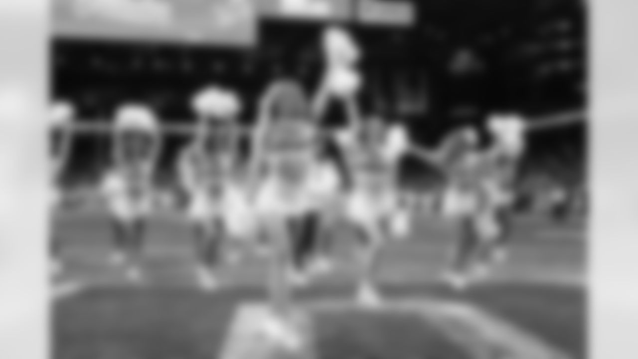 Detroit Lions Cheerleaders perform during an NFL football game against the Dallas Cowboys on Thursday, Dec. 4, 2025 in Detroit. (Mike Ferdinande/Detroit Lions)