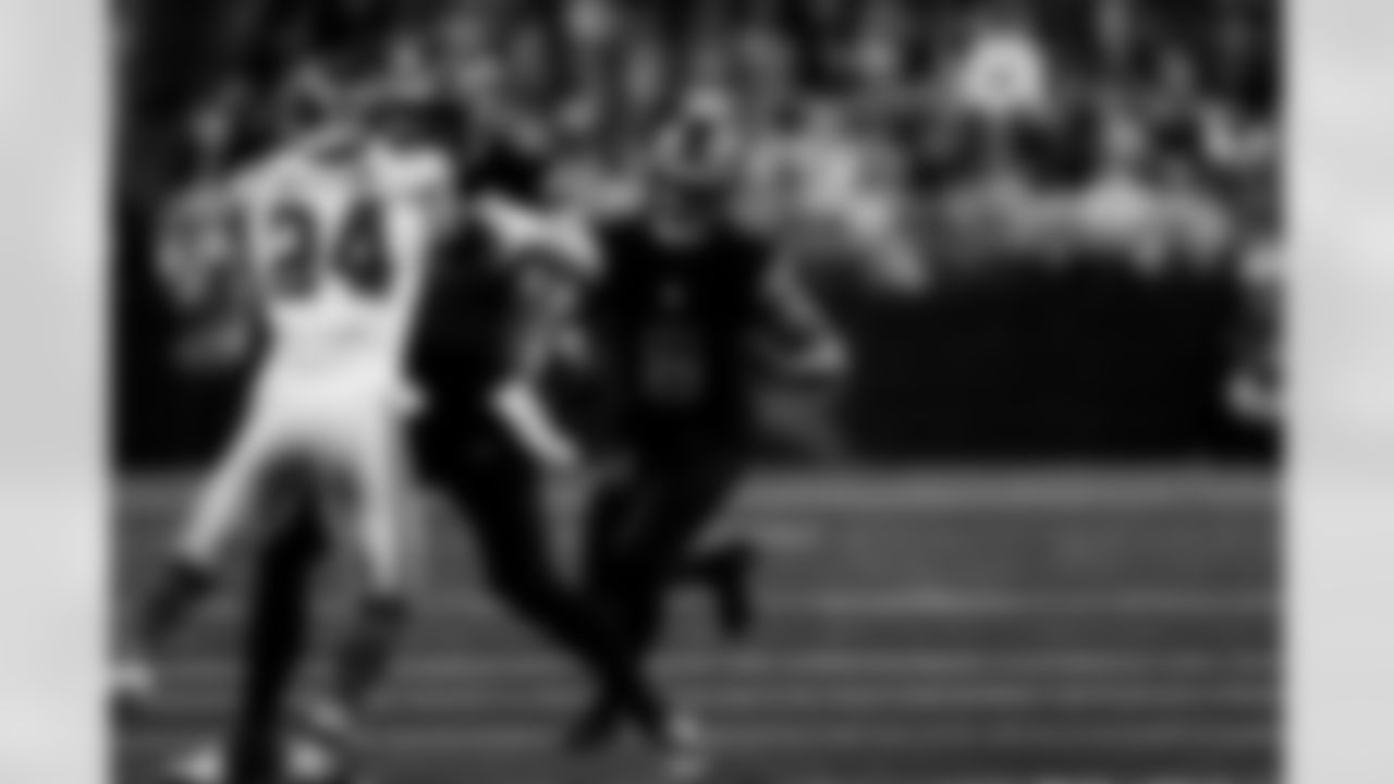 Detroit Lions running back David Montgomery (5) during an NFL football game against the New York Giants on Sunday, Nov. 23, 2025 in Detroit. (Jeff Nguyen/Detroit Lions via AP)