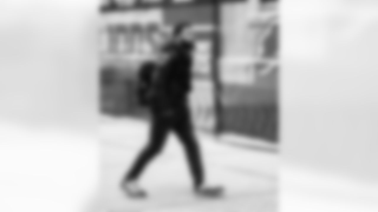 Detroit Lions running back Jacob Saylors (25) arrives to an NFL football game against the Pittsburgh Steelers on Sunday, Dec. 21, 2025 in Detroit. (Jeff Nguyen/Detroit Lions via AP)