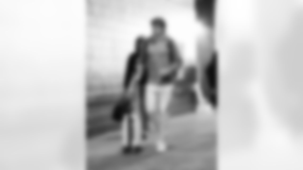 Detroit Lions wide receiver Isaac TeSlaa (18) arrives to an NFL football game against the Washington Commanders on Sunday, Nov. 9, 2025 in Landover, Md. (Jeff Nguyen/Detroit Lions via AP)