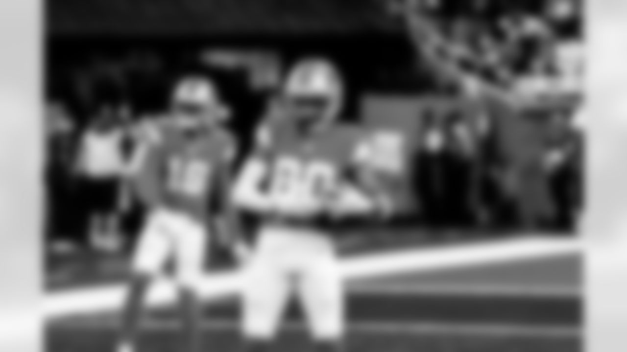 Detroit Lions wide receiver Jakobie Keeney-James (80) before an NFL football game against the Houston Texans on Saturday, Aug. 23, 2025 in Detroit. (Jeff Nguyen/Detroit Lions via AP)