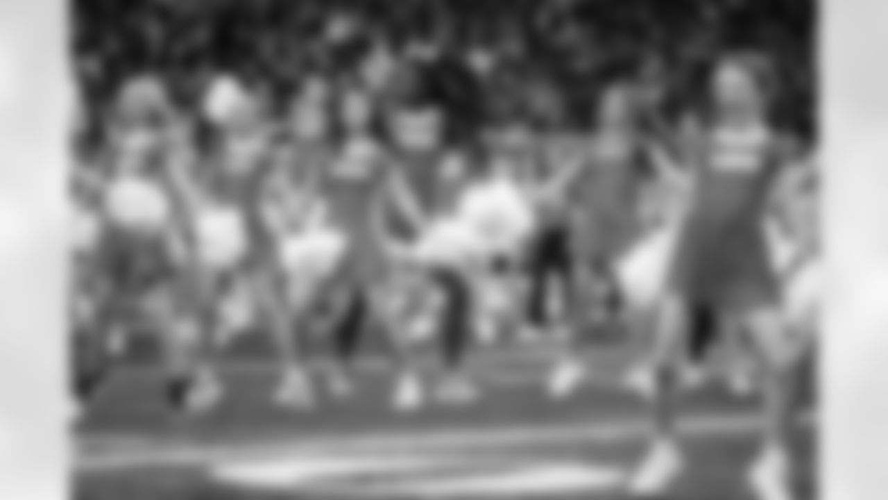 Junior Cheer participants perform at halftime during an NFL football game against the Pittsburgh Steelers on Sunday, Dec. 21, 2025 in Detroit. (Mike Ferdinande/Detroit Lions)