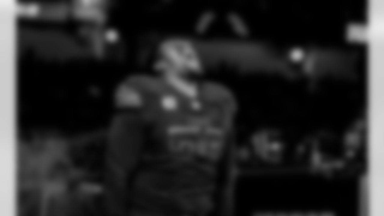 Detroit Lions tackle Penei Sewell (58) before to an NFL football game against the New York Giants on Sunday, Nov. 23, 2025 in Detroit. (Jeff Nguyen/Detroit Lions via AP)