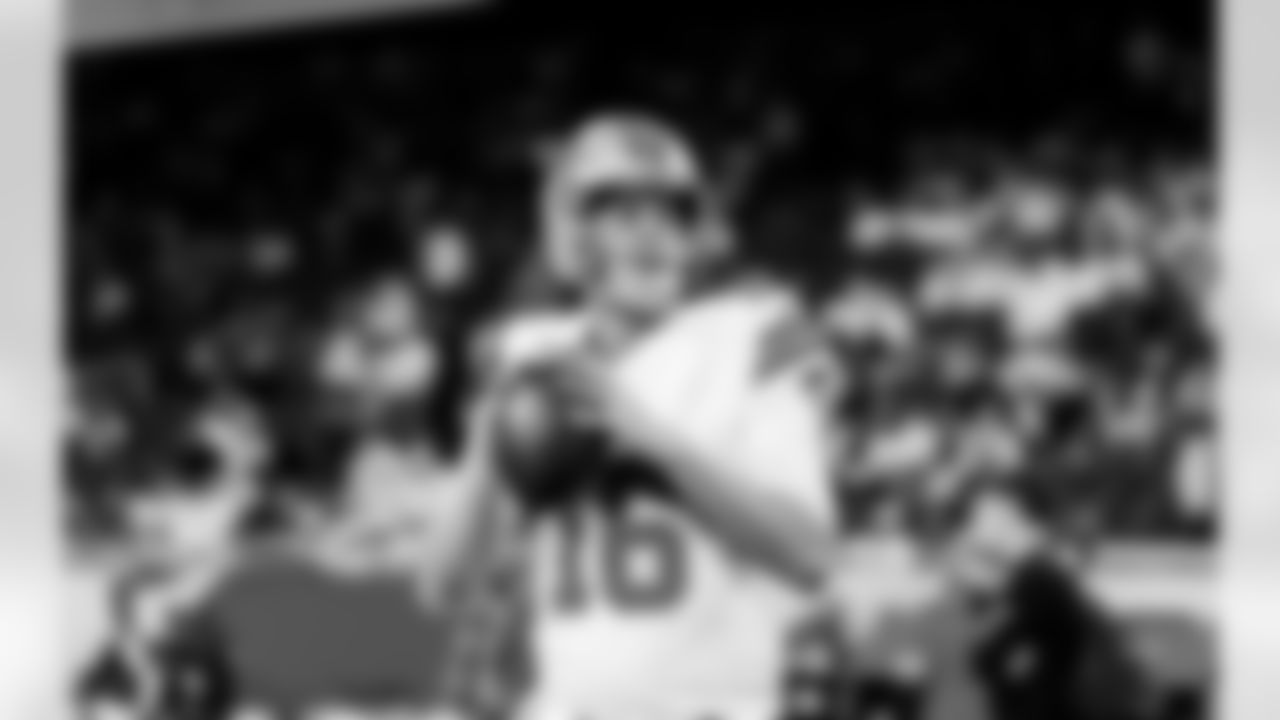 Detroit Lions quarterback Jared Goff (16) before an NFL football game against the Dallas Cowboys on Thursday, Dec. 4, 2025 in Detroit. (Jeff Nguyen/Detroit Lions via AP)