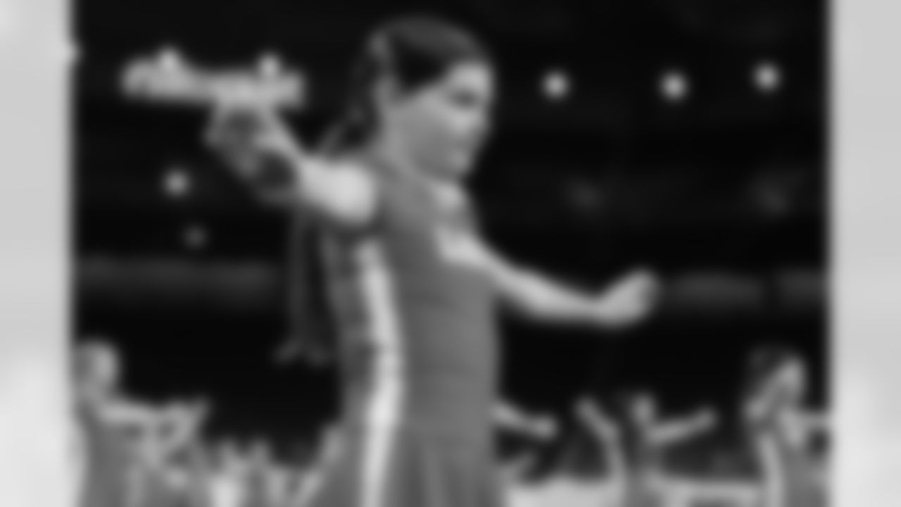 Participants during the junior cheer clinic at Ford Field on Dec. 7, 2025 in Detroit. (Mike Ferdinande/Detroit Lions)