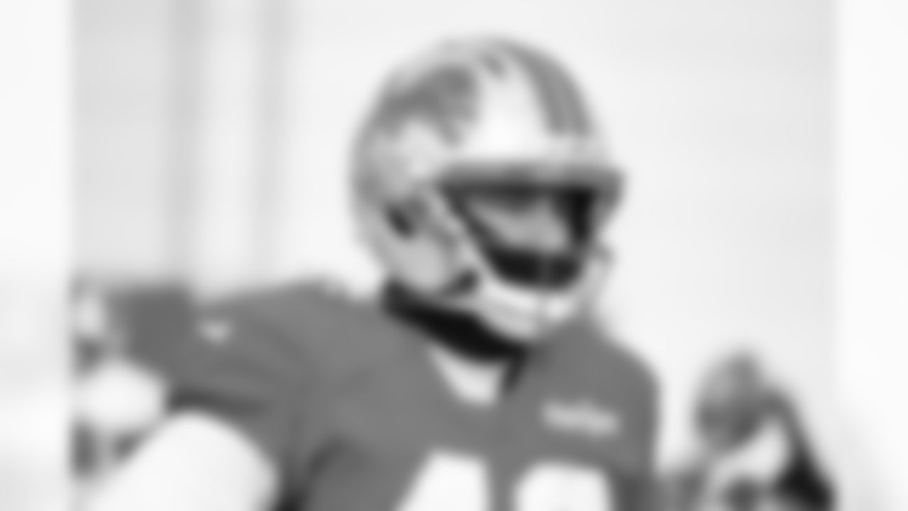 Detroit Lions long snapper Hogan Hatten (49) during practice at the Meijer Performance Center on Jan. 1, 2026 in Allen Park, Mich. (Jeff Nguyen/Detroit Lions)