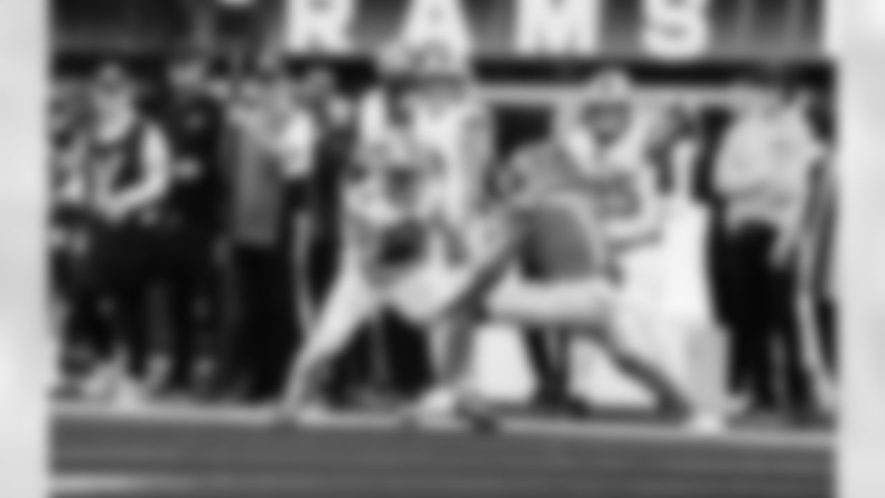 Detroit Lions wide receiver Amon-Ra St. Brown (14) during an NFL football game against the Los Angeles Rams on Sunday, Dec. 14, 2025 in Inglewood, Calif. (Jeff Nguyen/Detroit Lions via AP)