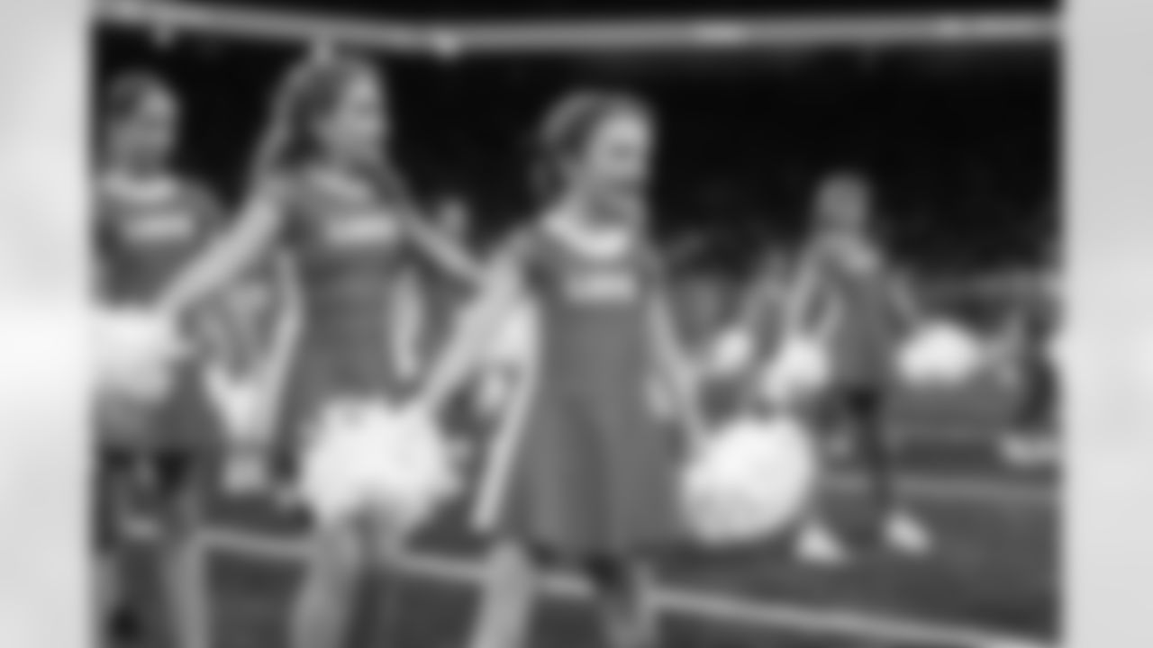 Junior Cheer participants perform at halftime during an NFL football game against the Pittsburgh Steelers on Sunday, Dec. 21, 2025 in Detroit. (Mike Ferdinande/Detroit Lions)