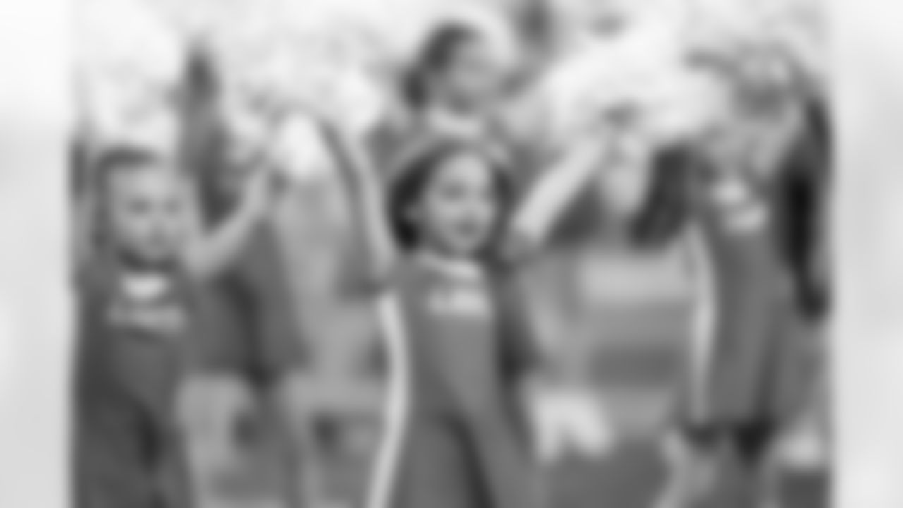 Detroit Lions Junior Cheer Clinic performs at halftime during an NFL football game against the Pittsburgh Steelers on Sunday, Dec. 21, 2025 in Detroit. (Jeff Nguyen/Detroit Lions via AP)