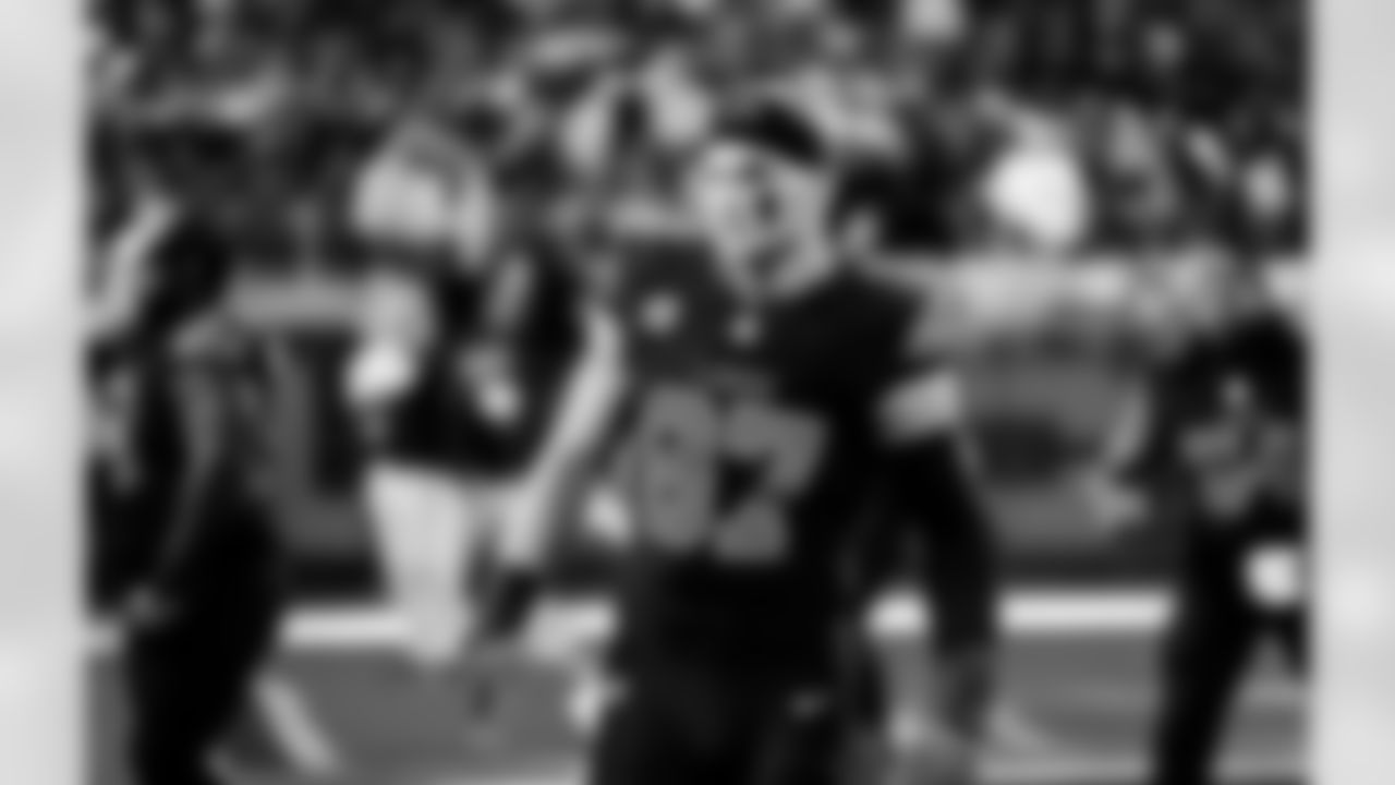 Detroit Lions edge rusher Aidan Hutchinson (97) before to an NFL football game against the New York Giants on Sunday, Nov. 23, 2025 in Detroit. (Jeff Nguyen/Detroit Lions via AP)