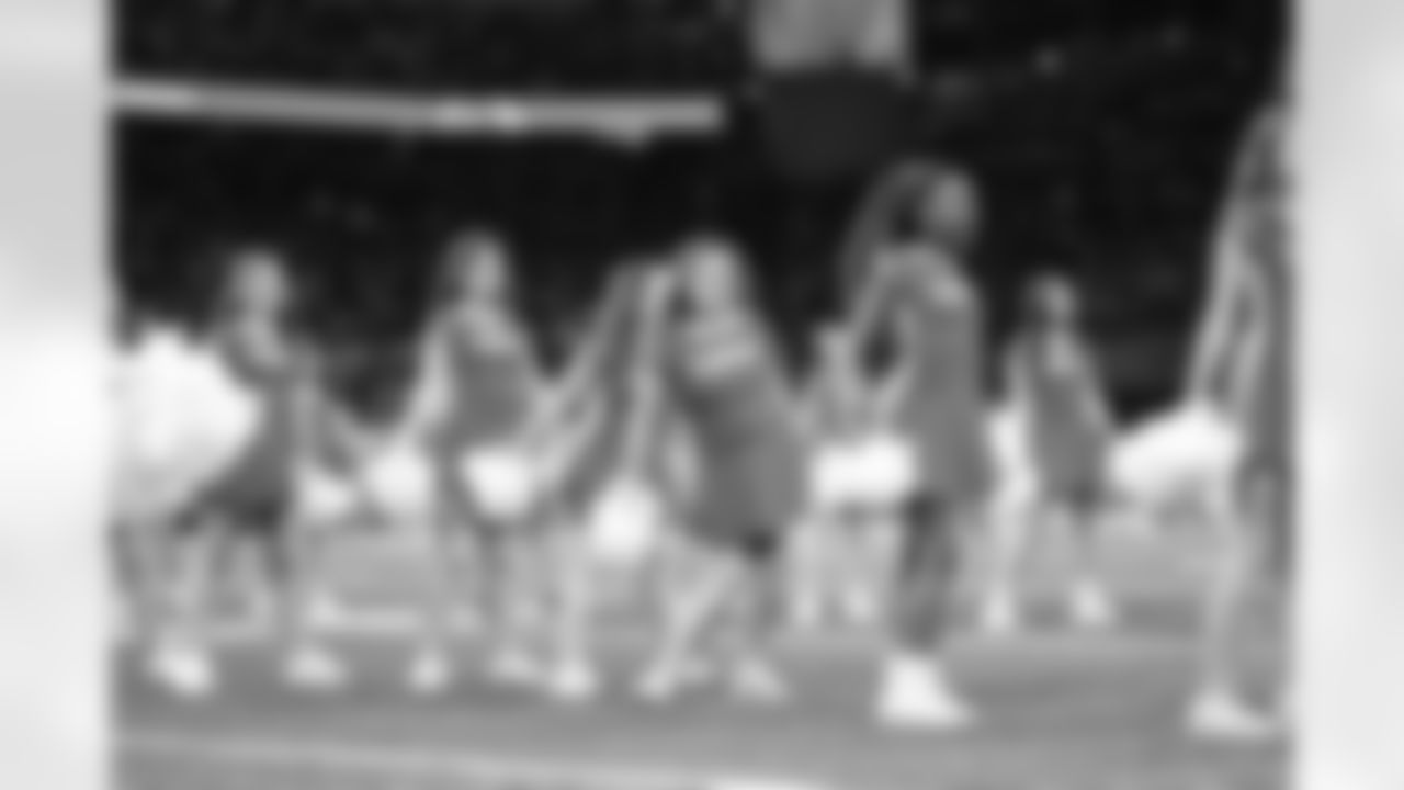 Detroit Lions Junior Cheer Clinic performs at halftime during an NFL football game against the Pittsburgh Steelers on Sunday, Dec. 21, 2025 in Detroit. (Jeff Nguyen/Detroit Lions via AP)