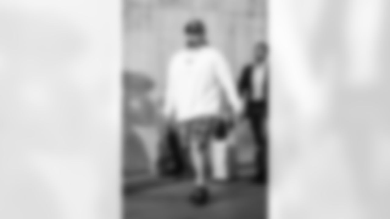 Detroit Lions defensive lineman Roy Lopez (51) arrives before an NFL football game against the Kansas City Chiefs on Sunday, Oct. 12, 2025 in Kansas City, MO. (Jeff Nguyen/Detroit Lions via AP)