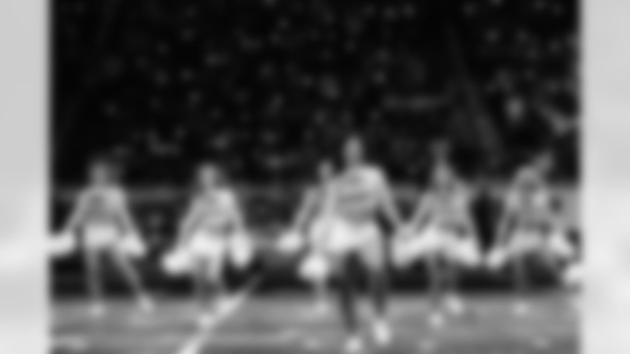 Detroit Lions Cheerleaders perform before an NFL football game against the Dallas Cowboys on Thursday, Dec. 4, 2025 in Detroit. (Mike Ferdinande/Detroit Lions)