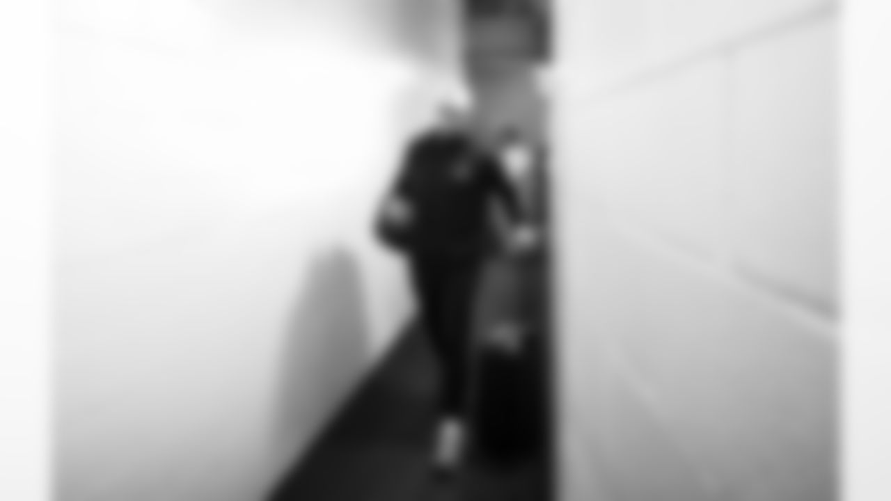 Detroit Lions punter Jack Fox (3) arrives to an NFL football game against the Chicago Bears on Sunday, Jan. 4, 2026 in Chicago. (Jeff Nguyen/Detroit Lions via AP)