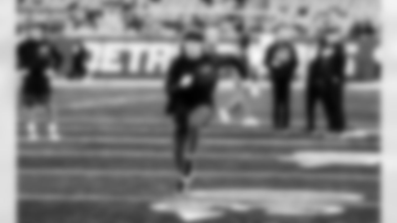 Detroit Lions wide receiver Isaac TeSlaa (18) before an NFL football game against the Pittsburgh Steelers on Sunday, Dec. 21, 2025 in Detroit. (Jeff Nguyen/Detroit Lions via AP)