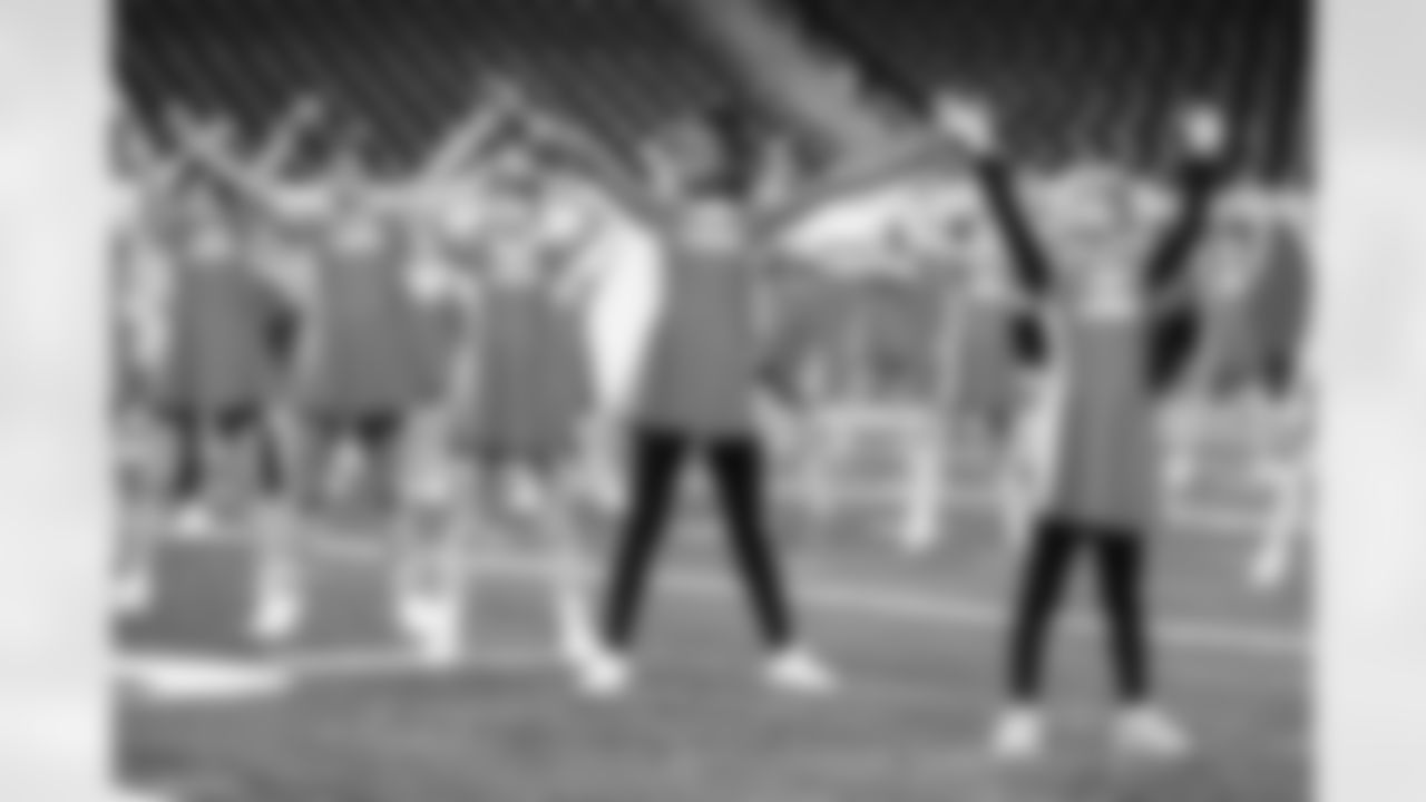 Participants during the junior cheer clinic at Ford Field on Dec. 7, 2025 in Detroit. (Mike Ferdinande/Detroit Lions)