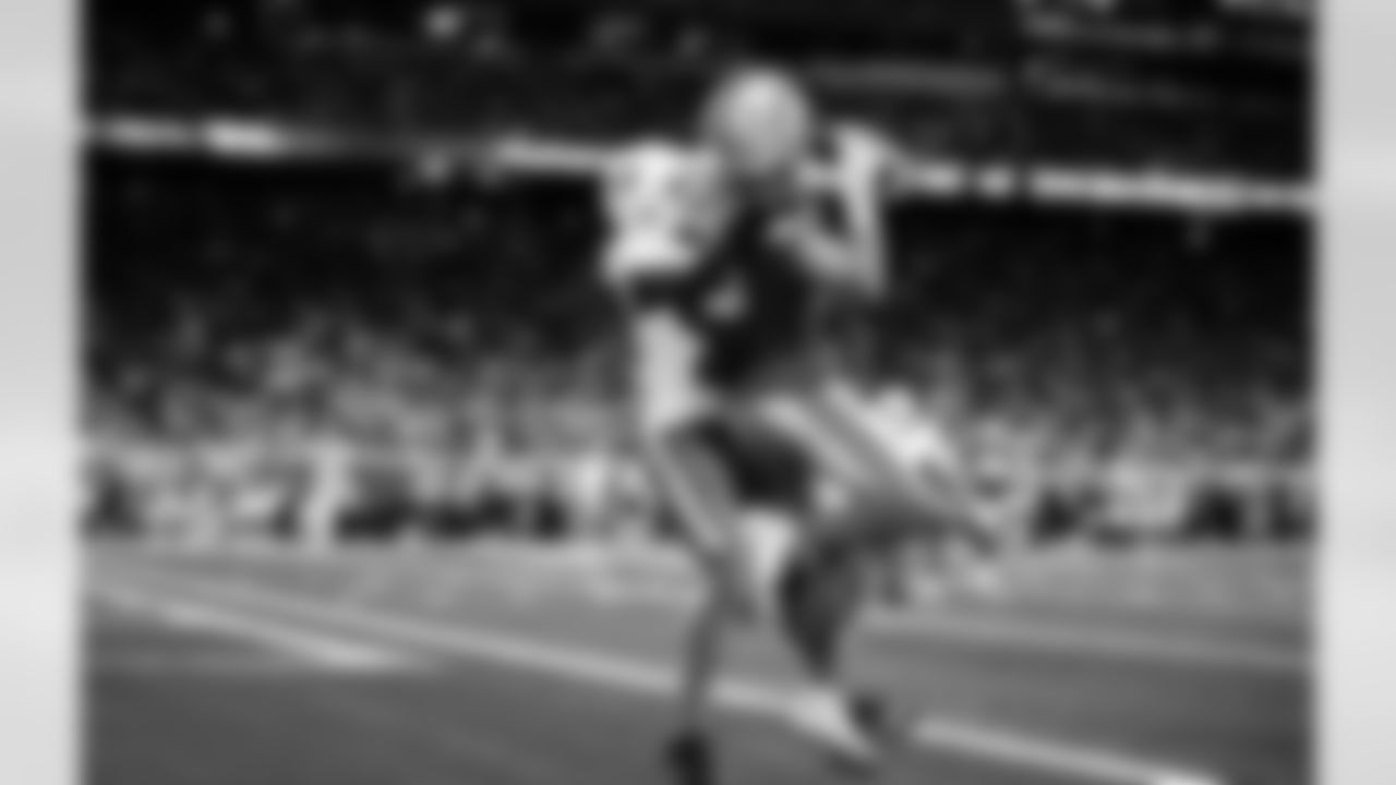 Detroit Lions wide receiver Isaac TeSlaa (18) scores a touchdown during an NFL football game against the Miami Dolphins, Saturday, August 16 in Detroit. (Jeff Nguyen/Detroit Lions via AP)