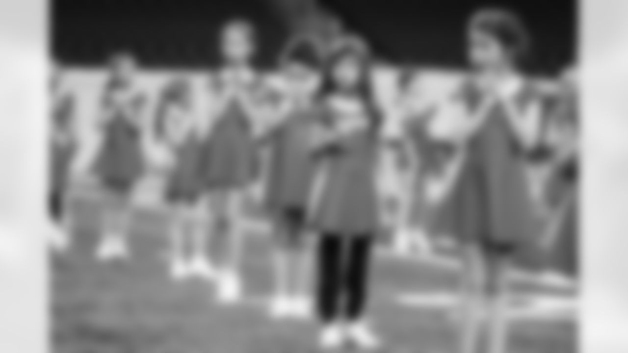 Participants during the junior cheer clinic at Ford Field on Dec. 7, 2025 in Detroit. (Mike Ferdinande/Detroit Lions)