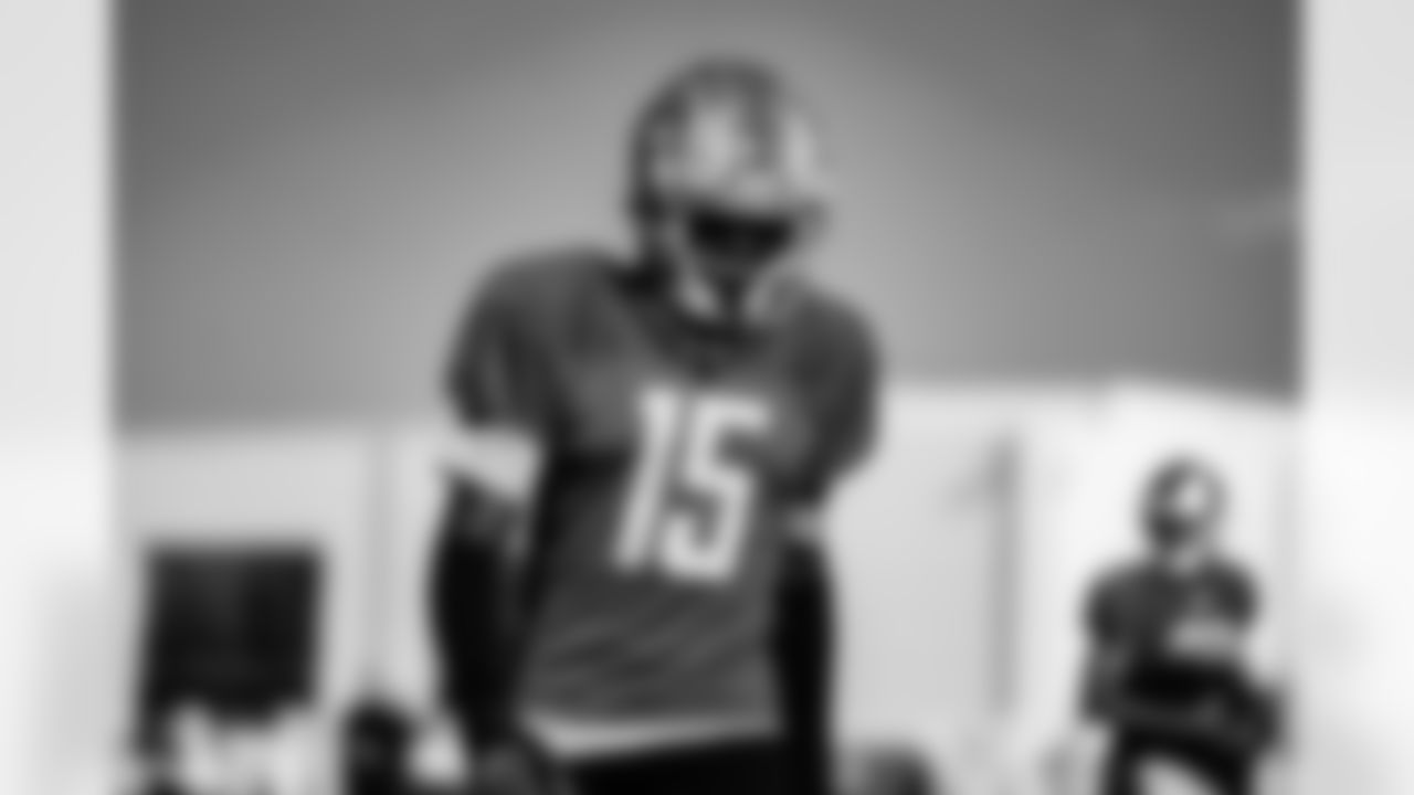 Detroit Lions wide receiver Maurice Alexander (15) during practice at the Lions training facility in Allen Park, MI on November 15, 2023. (Jeff Nguyen/Detroit Lions)